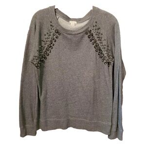 J.Crew French terry sweatshirt with Rhinestones